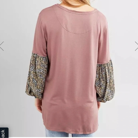 NWT Daytrip Raw Edge Oversized Ling Sleeve Top Boho XS - Picture 2 of 16